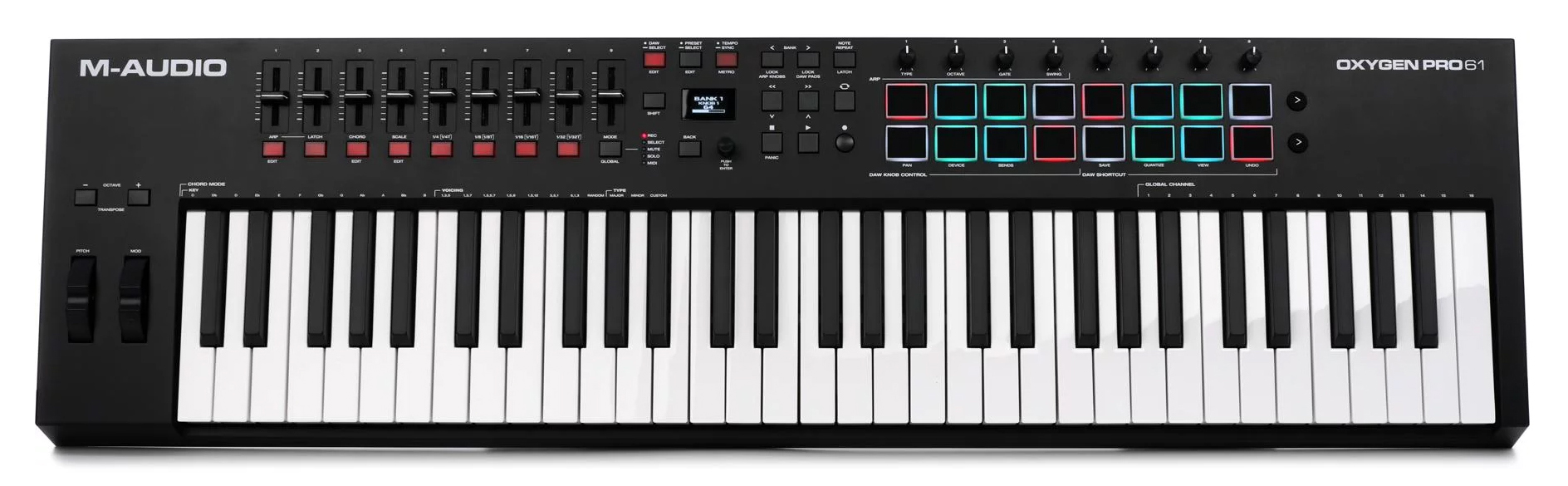میدی کیبورد کنترلر ام آدیو مدل Oxygen Pro 61 1 میدی کیبورد کنترلر ام آدیو مدل Oxygen Pro 61