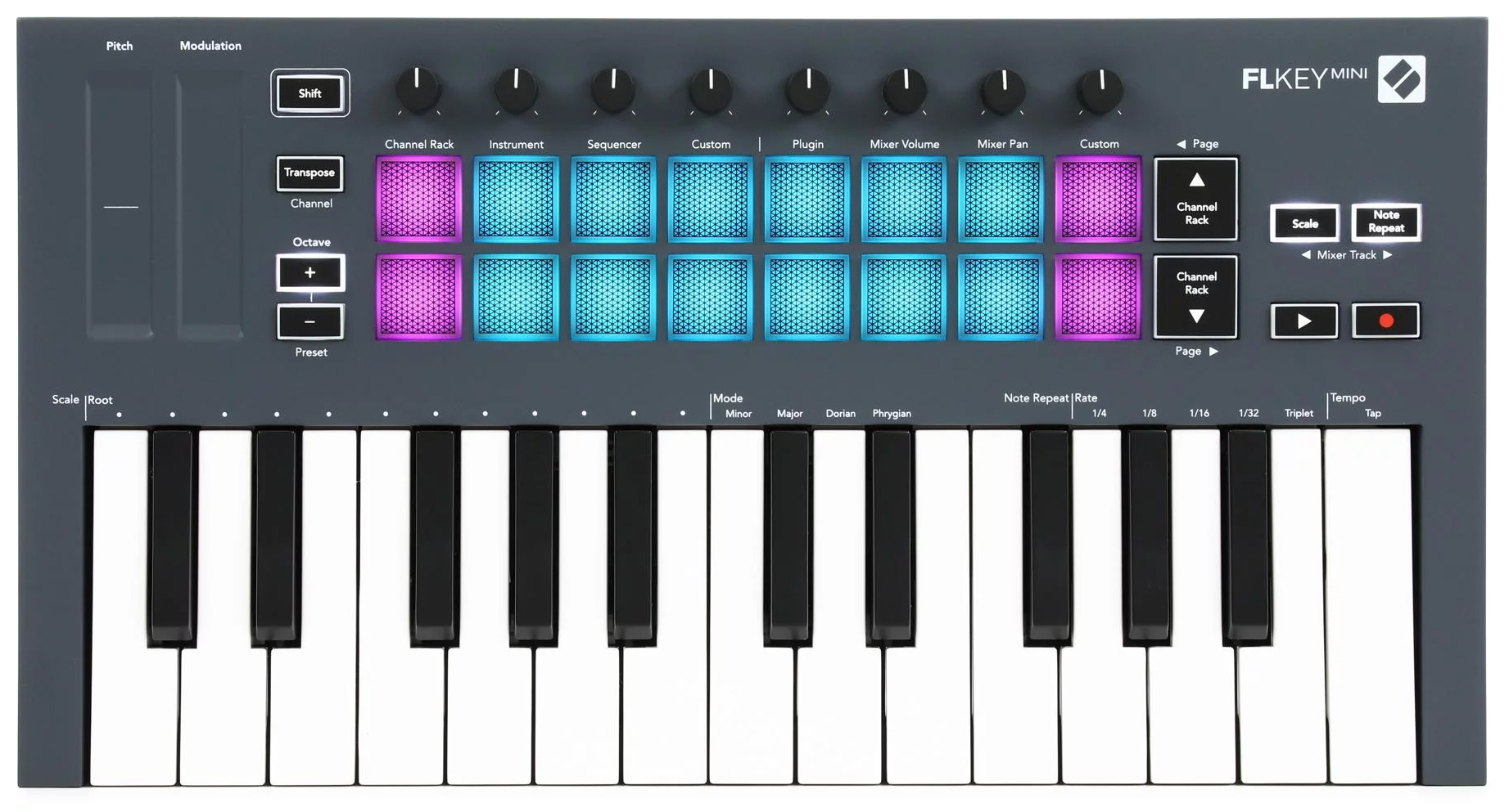 میدی کیبورد کنترلر نویشن مدل FLkey Mini 1 میدی کیبورد کنترلر نویشن مدل FLkey Mini