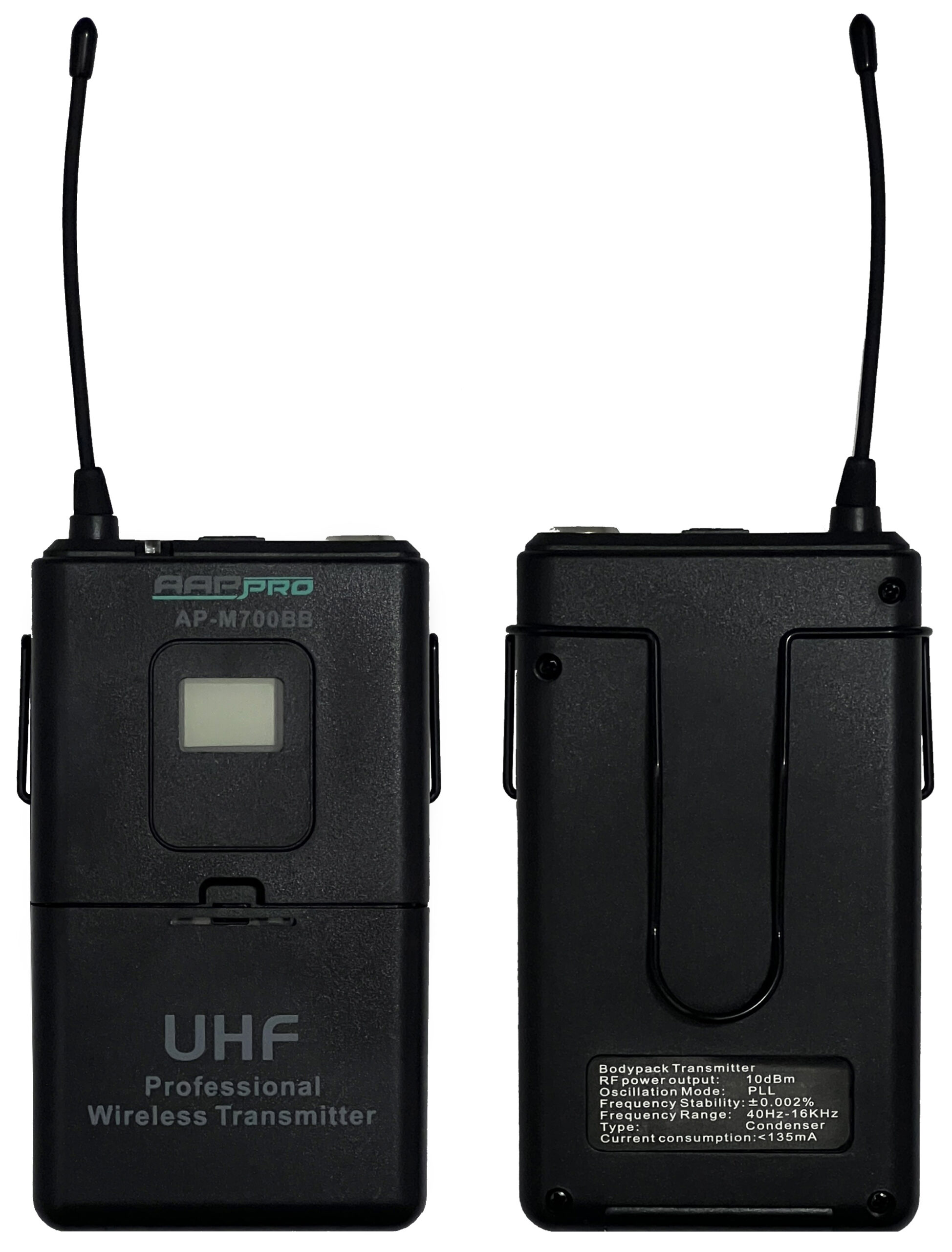 میکروفون بی سیم یقه ای دو کانال ای ای پی پرو AP-M700BB 1 میکروفون بی سیم یقه ای دو کانال ای ای پی پرو AP-M700BB