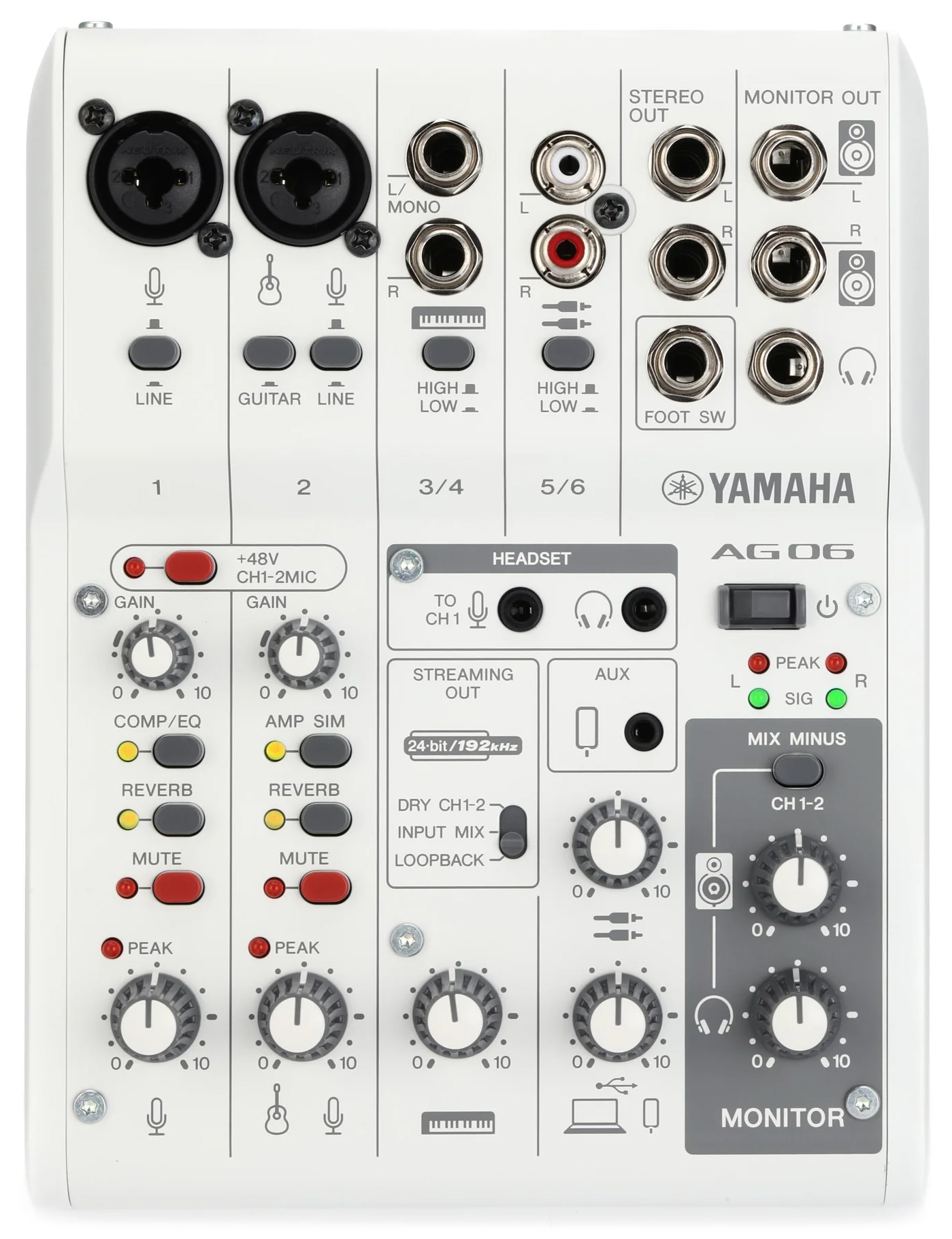 میکسر و کارت صدا یو اس بی لایو استریم یاماها ای جی AG06 MK2