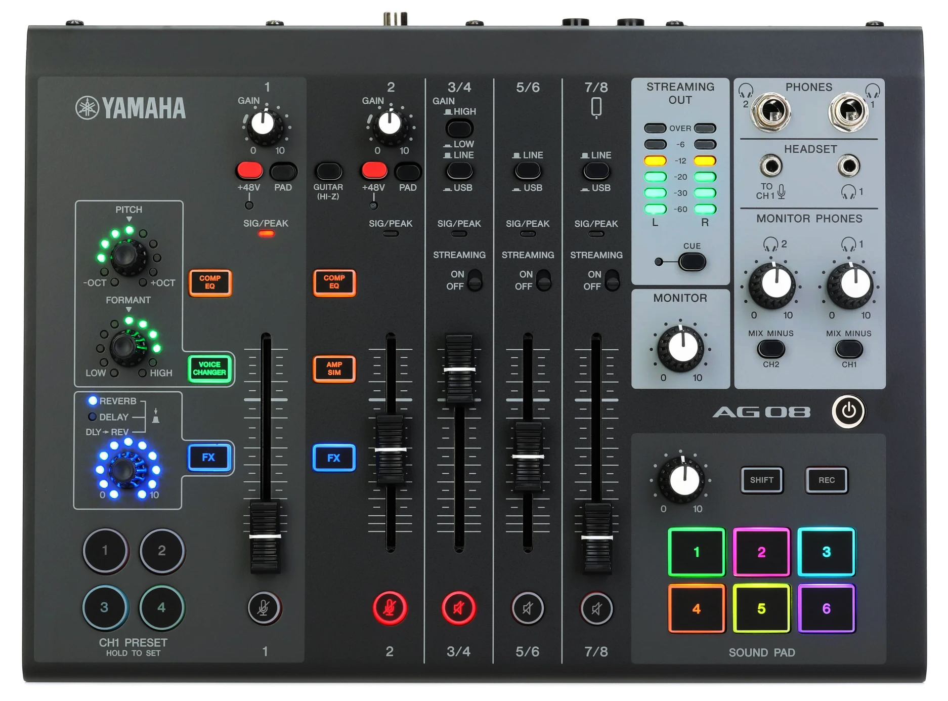 میکسر و کارت صدا یو اس بی لایو استریم یاماها ای جی AG08