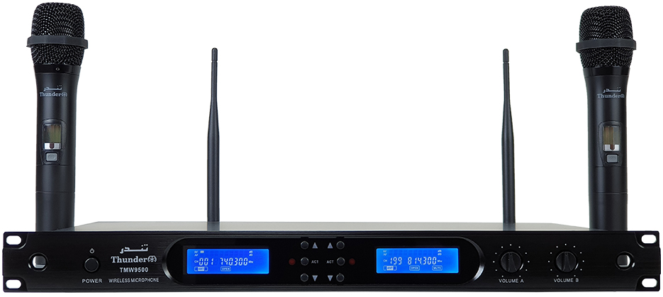 میکروفون بی سیم دستی دو کانال تندر الکترونیک تی ام TMW-9500