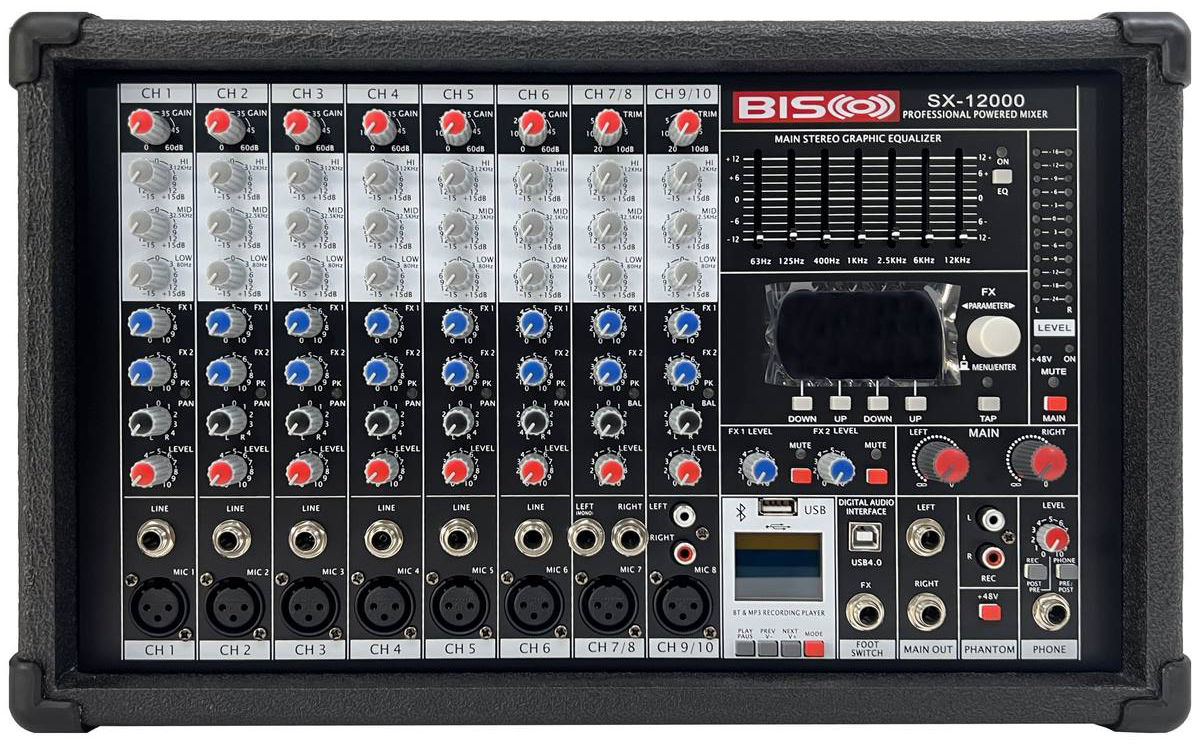 پاور میکسر اکو آمپلی فایر دو کانال بیسکو اس ایکس SX-12000