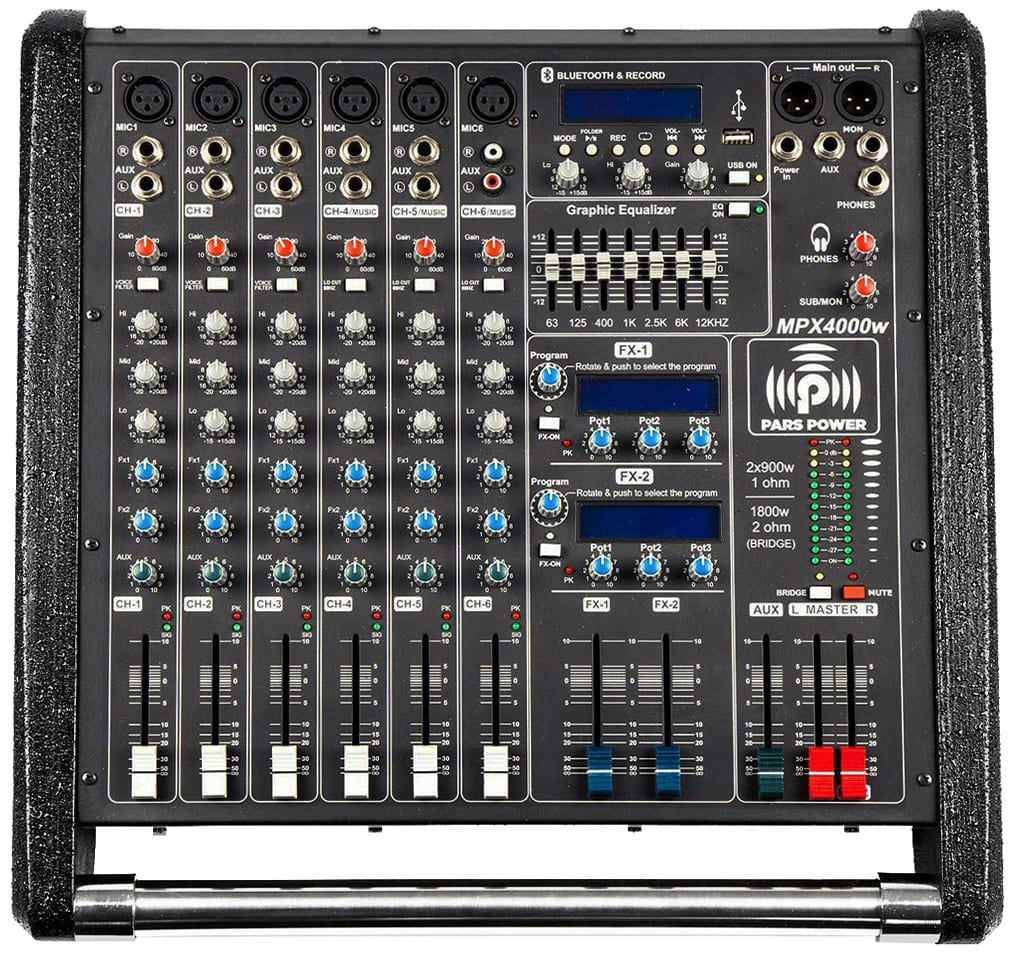 پاور میکسر اکو آمپلی فایر پارس پاور ام پی ایکس MPX4000W