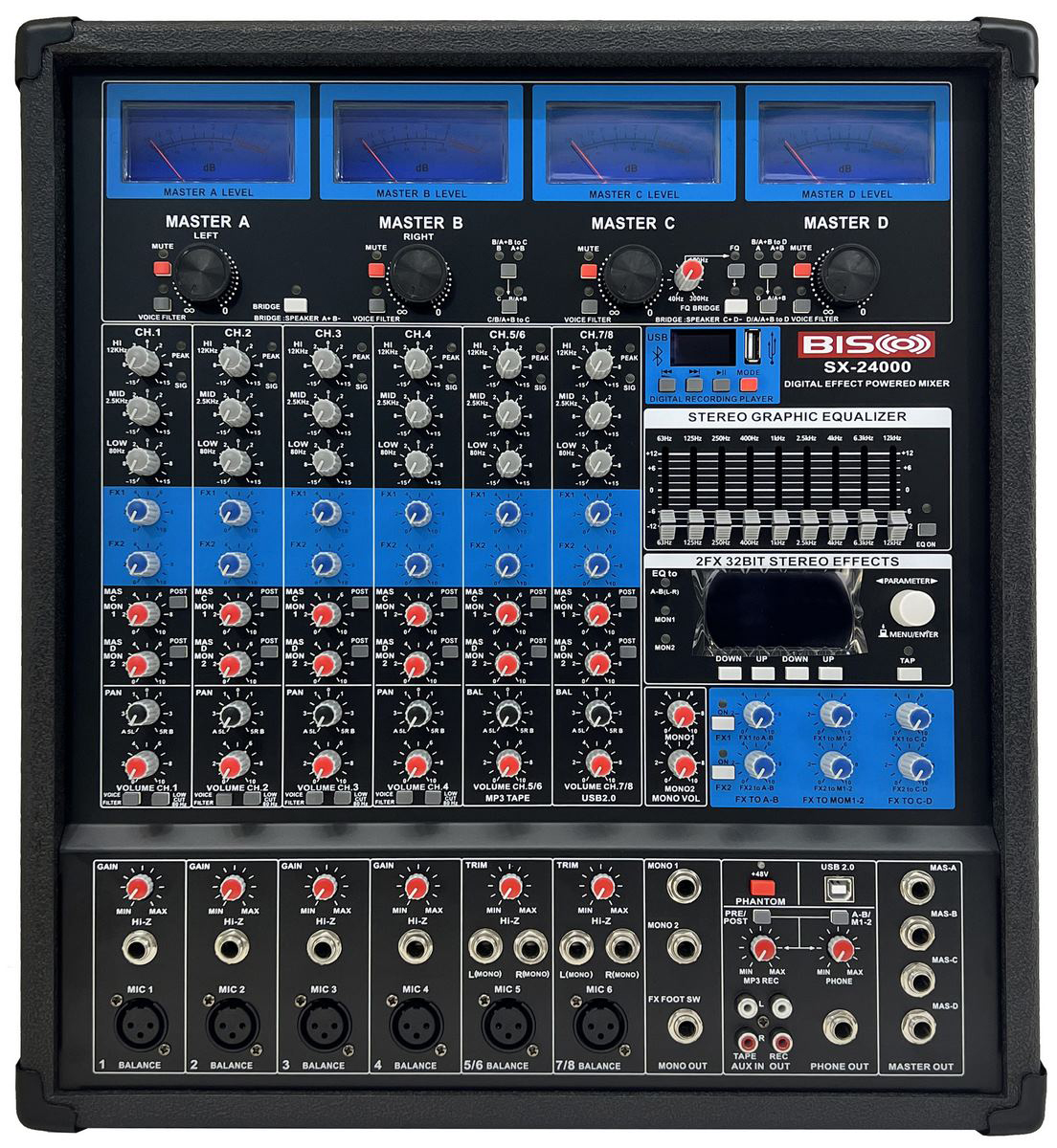 پاور میکسر اکو آمپلی فایر چهار کانال بیسکو اس ایکس SX-24000