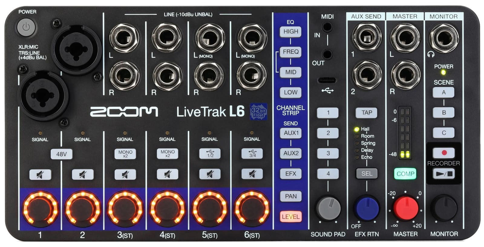 میکسر رکوردر ضبط کننده صدا لایو ترک زوم ال سیکس LiveTrak L6