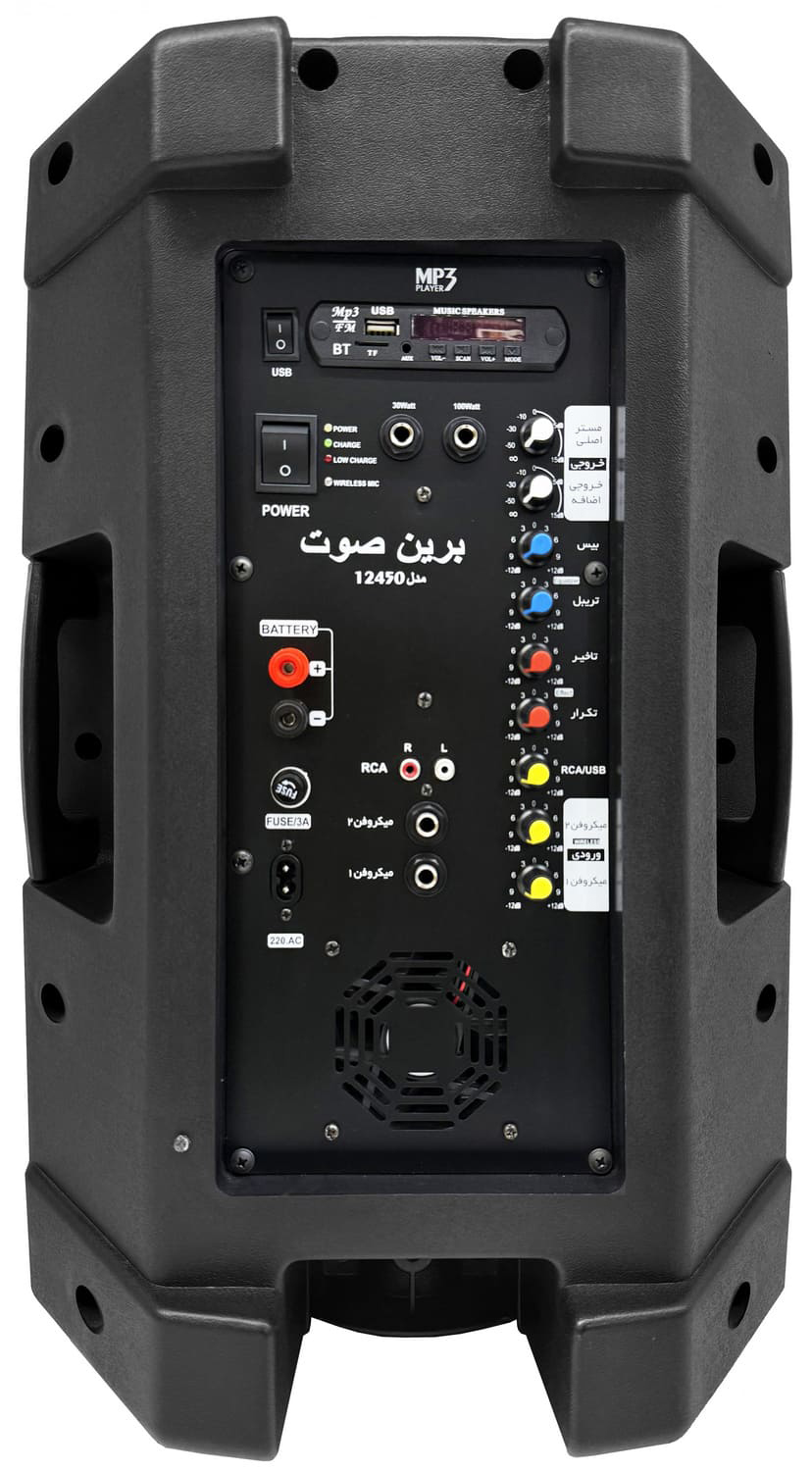 اکو همراه پرتابل 12 اینچ بزرگ پلاستیکی شارژی برین صوت B12450