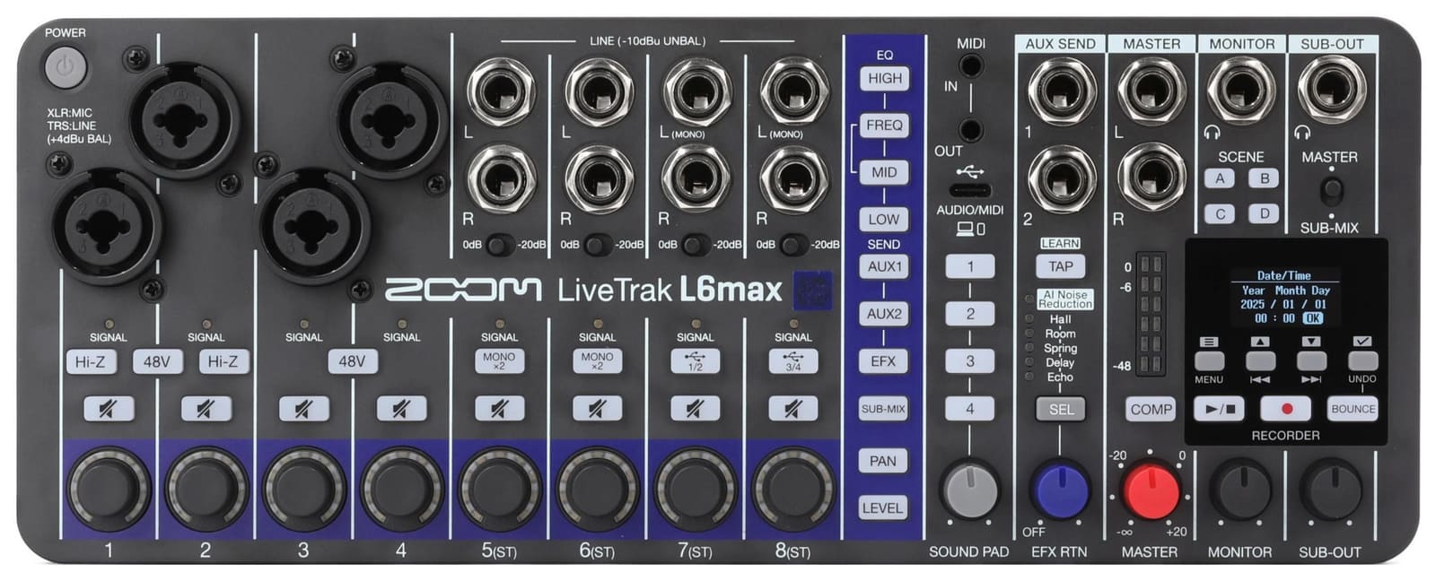 میکسر رکوردر صدا لایو ترک زوم ال سیکس مکس LiveTrak L6max