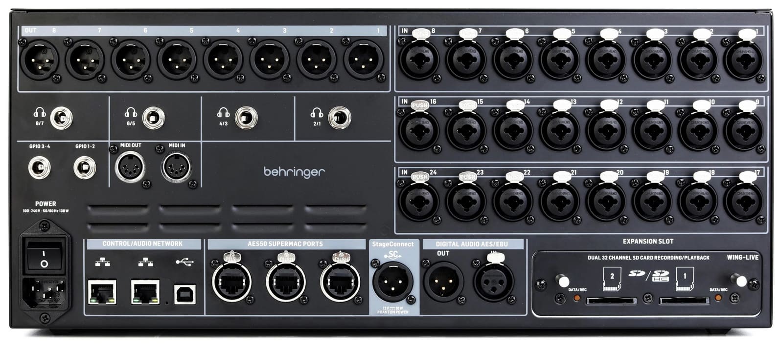 میکسر صدا دیجیتال رک مونت 48 کانال بهرینگر وینگ رک WING Rack